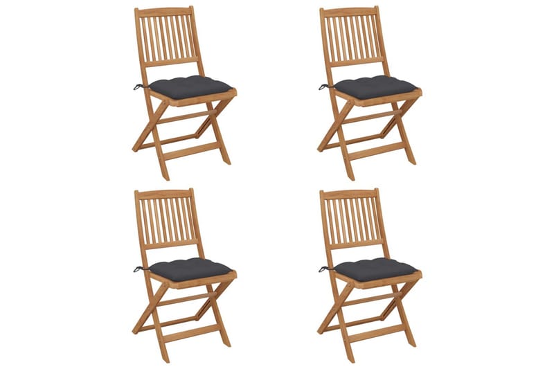 foldbare havestole 4 stk. med hynder massivt akacietræ - Balkonmarkise - Markiser - Terrassemarkise