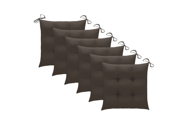 foldbare havestole 6 stk. med hynder massivt akacietræ - Gråbrun - Havemøbler - Solafskærmning - Markiser - Balkonmarkise
