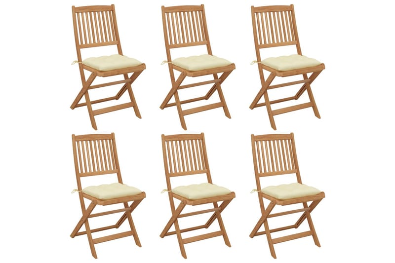 foldbare havestole 6 stk. med hynder massivt akacietræ - Balkonmarkise - Markiser - Terrassemarkise