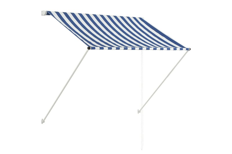 foldemarkise 100 x 150 cm blå og hvid - Blå - Havemøbler - Solafskærmning - Markiser - Vinduesmarkise