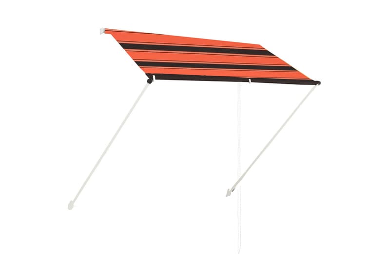 foldemarkise 200x150 cm orange og brun - Flerfarvet - Vinduesmarkise - Markiser - Solbeskyttelse vindue