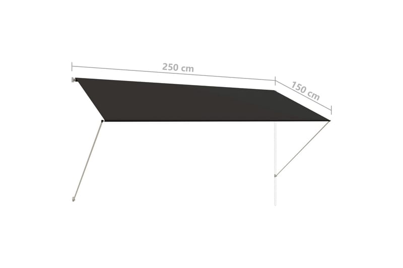 foldemarkise 250 x 150 cm antracitgrå - Grå - Vinduesmarkise - Markiser