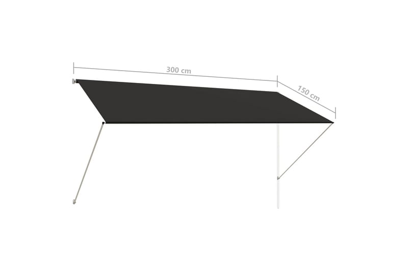 foldemarkise 300x150 cm antracitgrå - Grå - Havemøbler - Solafskærmning - Markiser - Balkonmarkise