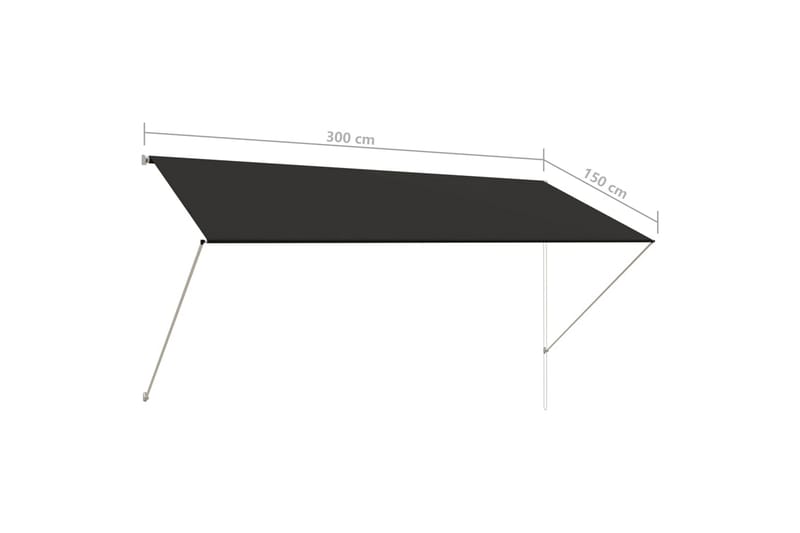 foldemarkise 300x150 cm antracitgrå - Grå - Balkonmarkise - Markiser - Terrassemarkise