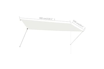 foldemarkise 300x150 cm cremefarvet - Creme - Havemøbler - Solafskærmning - Markiser - Balkonmarkise