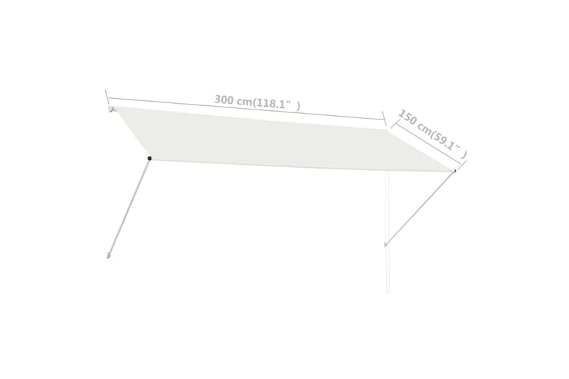 foldemarkise 300x150 cm cremefarvet - Creme - Havemøbler - Solafskærmning - Markiser - Balkonmarkise