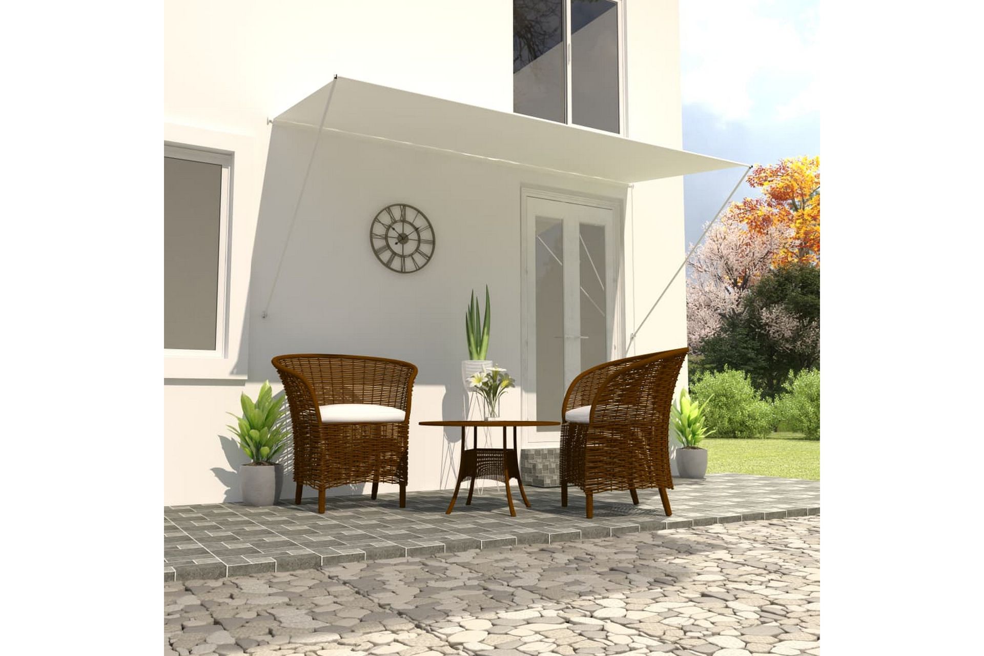 foldemarkise 300x150 cm cremefarvet - Creme - Havemøbler - Solafskærmning - Markiser - Balkonmarkise