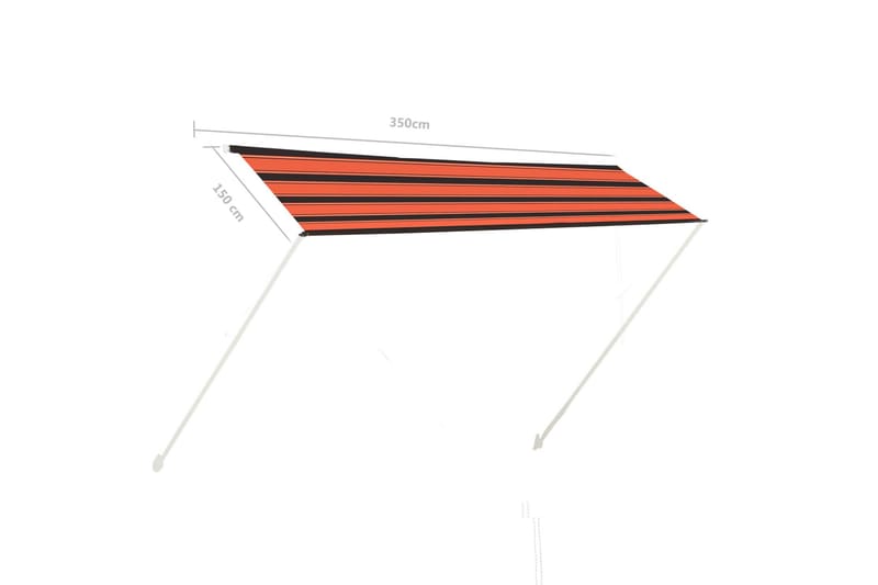 foldemarkise 350x150 cm orange og brun - Flerfarvet - Havemøbler - Solafskærmning - Markiser - Balkonmarkise