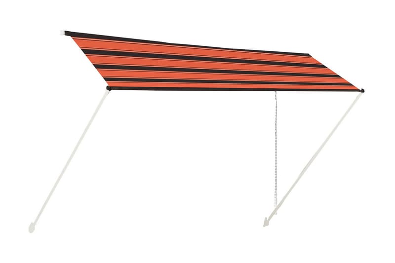 foldemarkise 400x150 cm orange og brun - Flerfarvet - Havemøbler - Solafskærmning - Markiser - Balkonmarkise