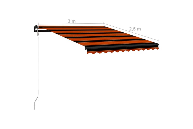 Foldemarkise Automatisk Betjening 300X250 cm Orange Og Brun - Vinduesmarkise - Markiser - Solbeskyttelse vindue