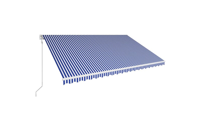 foldemarkise automatisk betjening 500 x 300 cm blå og hvid - Blå - Balkonmarkise - Markiser - Terrassemarkise