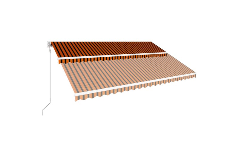 foldemarkise automatisk betjening 500x300 cm orange og brun - Orange - Balkonmarkise - Markiser - Terrassemarkise
