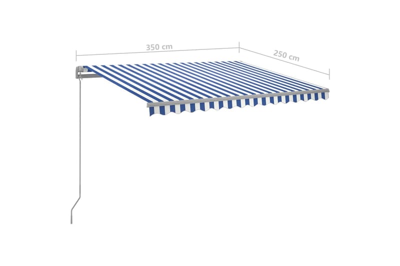 foldemarkise m. LED-lys 3,5x2,5 m manuel betjening - Balkonmarkise - Markiser - Terrassemarkise