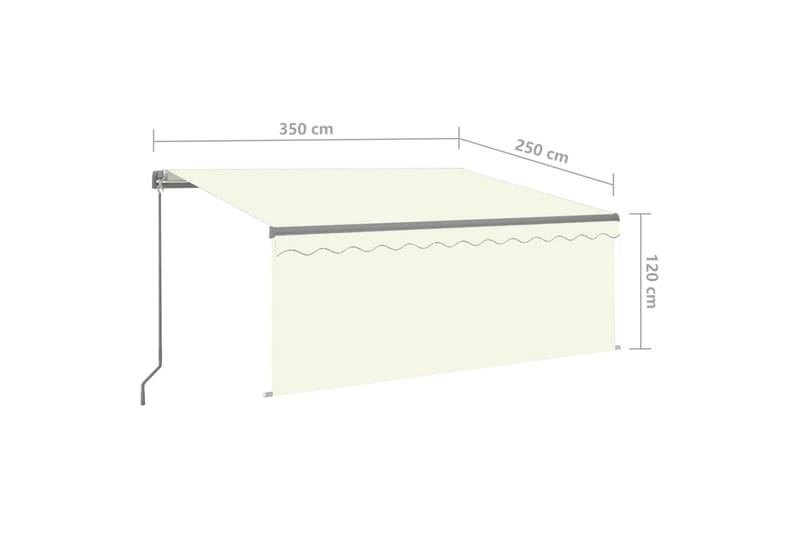 foldemarkise m. rullegardin + LED 3,5x2,5 m manuel - Creme - Havemøbler - Solafskærmning - Markiser - Vinduesmarkise
