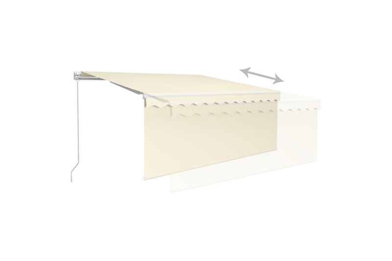 foldemarkise m. rullegardin + LED 3x2,5 m manuel - Creme - Havemøbler - Solafskærmning - Markiser - Vinduesmarkise