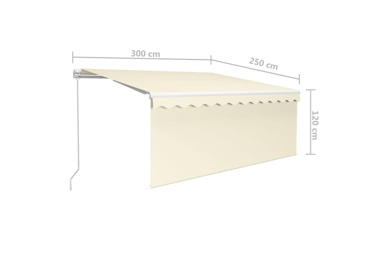 foldemarkise m. rullegardin + LED 3x2,5 m manuel - Creme - Vinduesmarkise - Markiser