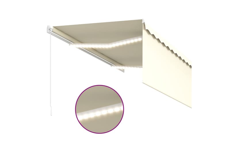 foldemarkise m. rullegardin + LED 3x2,5 m manuel - Creme - Havemøbler - Solafskærmning - Markiser - Vinduesmarkise