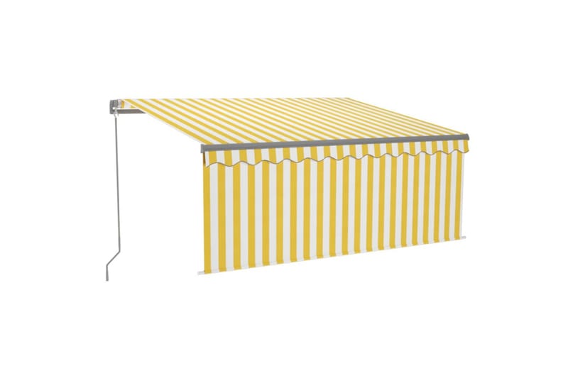 foldemarkise m. rullegardin + LED-lys 3,5x2,5 m manuel - Gul - Havemøbler - Solafskærmning - Markiser - Vinduesmarkise