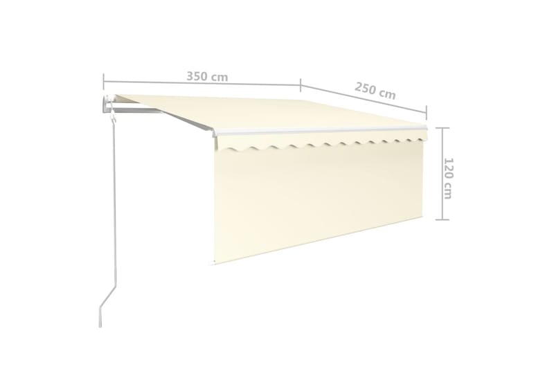 foldemarkise m. rullegardin 3,5x2,5 m automatisk - Creme - Havemøbler - Solafskærmning - Markiser - Vinduesmarkise