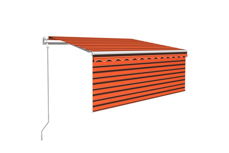 foldemarkise m. rullegardin 3,5x2,5m automatisk - Orange - Havemøbler - Solafskærmning - Markiser - Vinduesmarkise