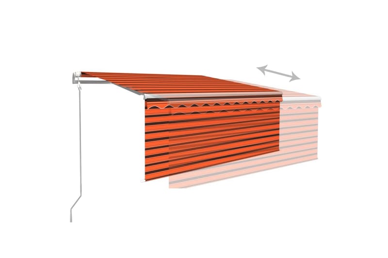 foldemarkise m. rullegardin 3,5x2,5m automatisk - Orange - Havemøbler - Solafskærmning - Markiser - Vinduesmarkise