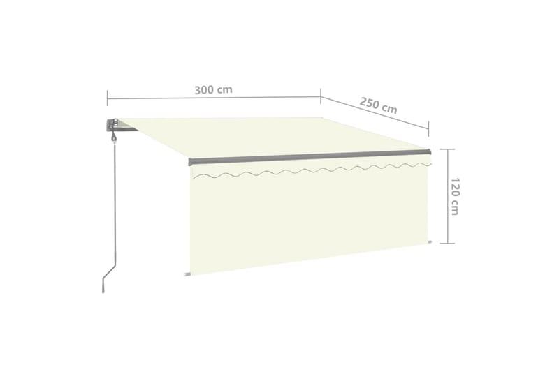 foldemarkise m. rullegardin 3x2,5 m automatisk cremefarvet - Creme - Havemøbler - Solafskærmning - Markiser - Vinduesmarkise