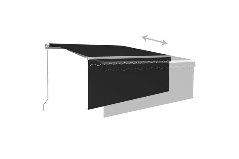 foldemarkise m. rullegardin 3x2,5 m manuel betjening - Antracit - Vinduesmarkise - Markiser