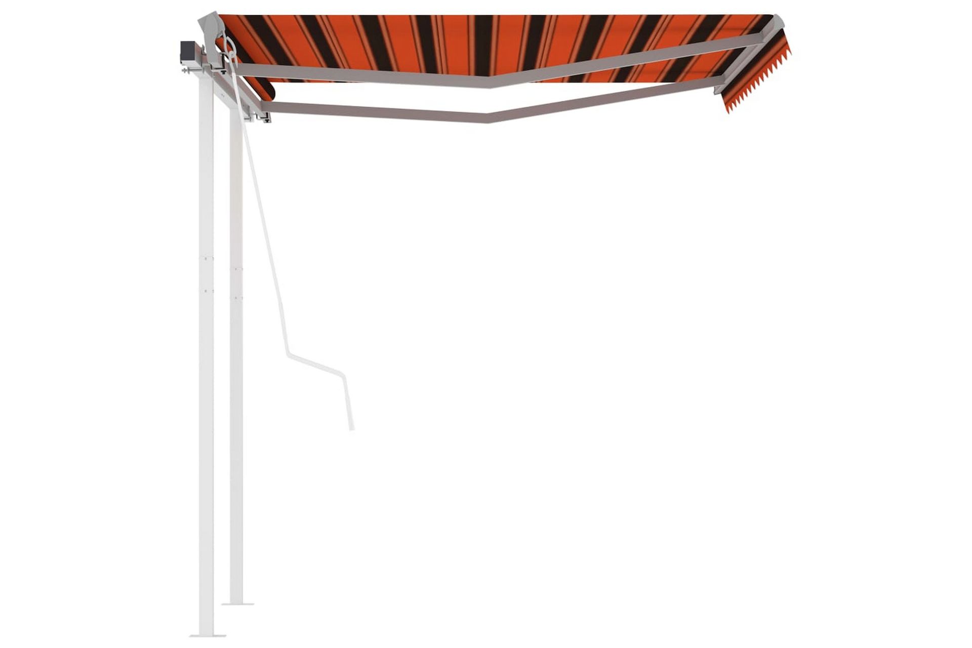 foldemarkise m. stolper 3,5x2,5 m automatisk orange brun - Orange - Havemøbler - Solafskærmning - Markiser - Balkonmarkise