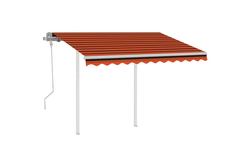 foldemarkise m. stolper 3,5x2,5 m manuel betjening - Orange - Havemøbler - Solafskærmning - Markiser - Balkonmarkise