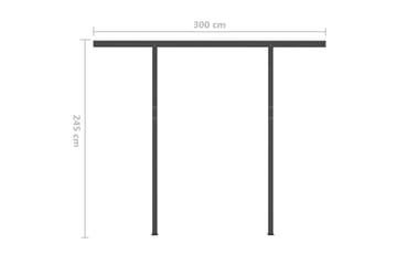 foldemarkise m. stolper 3,5x2,5 m manuel betjening - Havemøbler - Solafskærmning - Markiser - Balkonmarkise