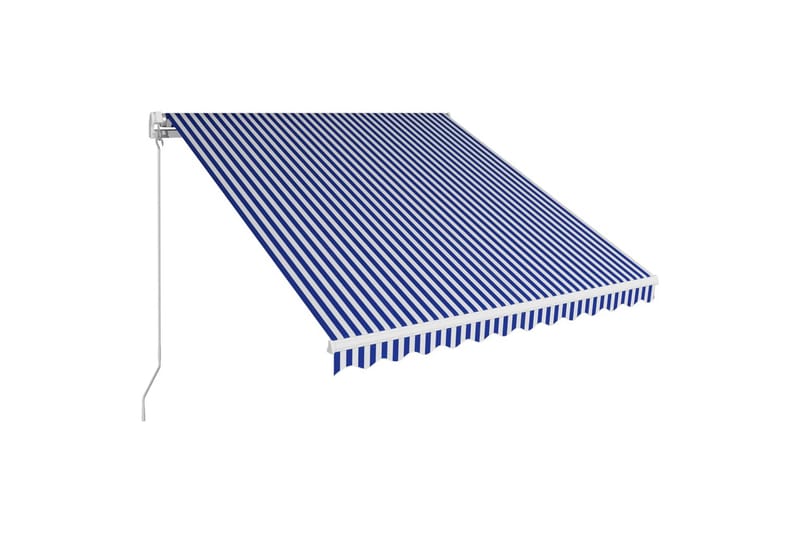 foldemarkise manuel betjening 300 x 250 cm blå og hvid - Blå - Balkonmarkise - Markiser - Terrassemarkise