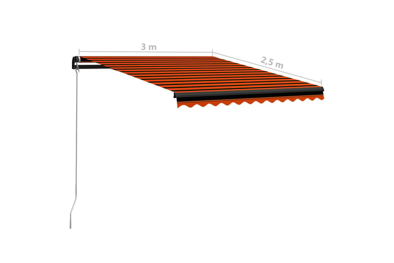Foldemarkise Manuel Betjening 300X250 cm Orange Og Brun - Havemøbler - Solafskærmning - Markiser - Vinduesmarkise