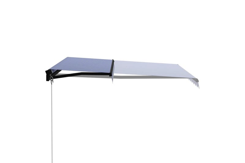 Foldemarkise Manuel Betjening 350X250 cm Blå Og Hvid - Havemøbler - Solafskærmning - Markiser - Vinduesmarkise