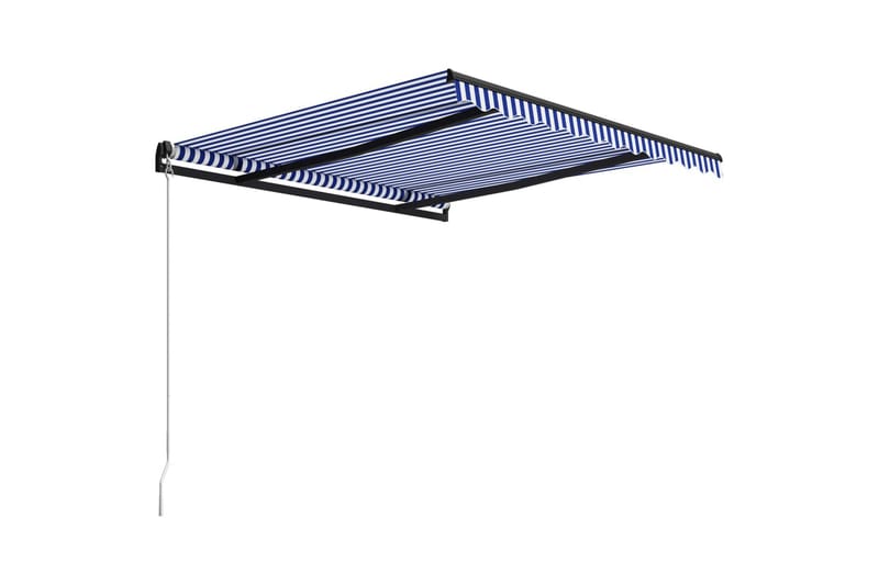 Foldemarkise Manuel Betjening 350X250 cm Blå Og Hvid - Havemøbler - Solafskærmning - Markiser - Vinduesmarkise