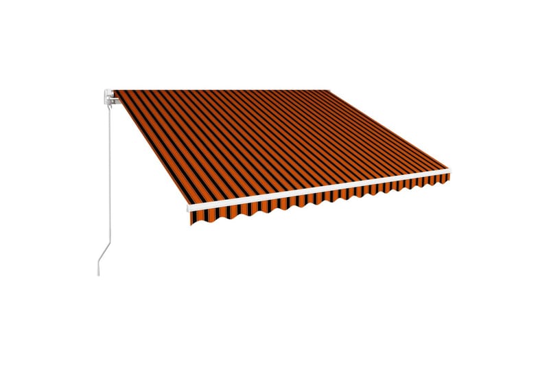 foldemarkise manuel betjening 400 x 300 cm orange og brun - Orange - Havemøbler - Solafskærmning - Markiser - Balkonmarkise