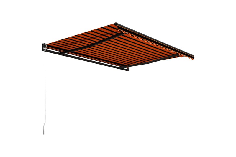 Foldemarkise Manuel Betjening 450X300 cm Orange Og Brun - Havemøbler - Solafskærmning - Markiser - Vinduesmarkise