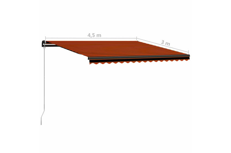Foldemarkise Manuel Betjening 450X300 cm Orange Og Brun - Havemøbler - Solafskærmning - Markiser - Vinduesmarkise