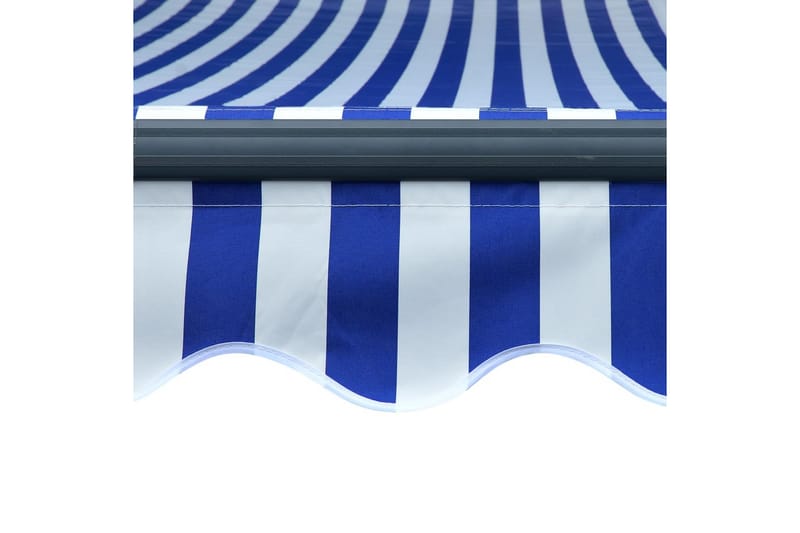 Foldemarkise Manuel Betjening Led 300X250 cm Blå Og Hvid - Havemøbler - Solafskærmning - Markiser - Vinduesmarkise