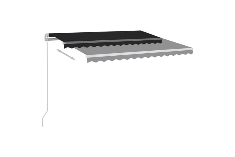 foldemarkise manuel betjening m. LED 300x250 cm antracitgrå - Antracit - Havemøbler - Solafskærmning - Markiser - Balkonmarkise