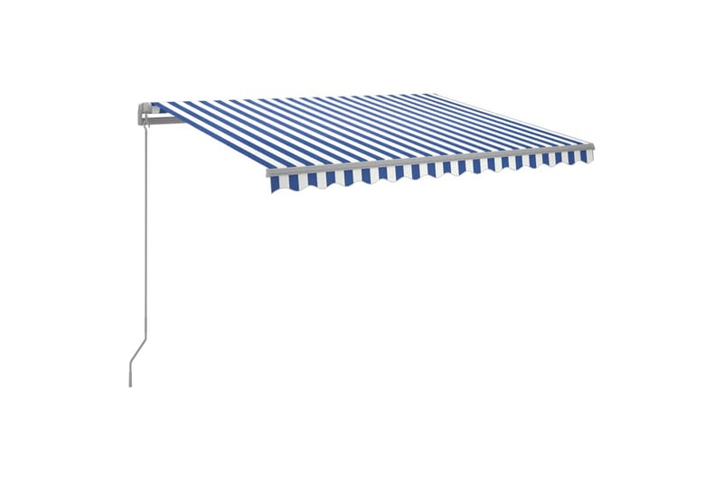 foldemarkise manuel betjening m. LED 300x250 cm blå og hvid - Blå - Havemøbler - Solafskærmning - Markiser - Balkonmarkise