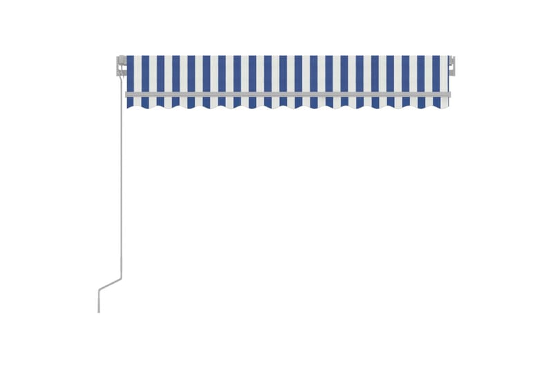 foldemarkise manuel betjening m. LED 300x250 cm blå og hvid - Blå - Havemøbler - Solafskærmning - Markiser - Balkonmarkise