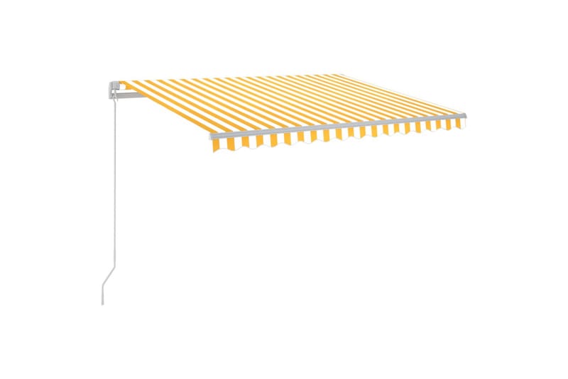 foldemarkise manuel betjening m. LED 300x250 cm gul og hvid - Gul - Havemøbler - Solafskærmning - Markiser - Balkonmarkise