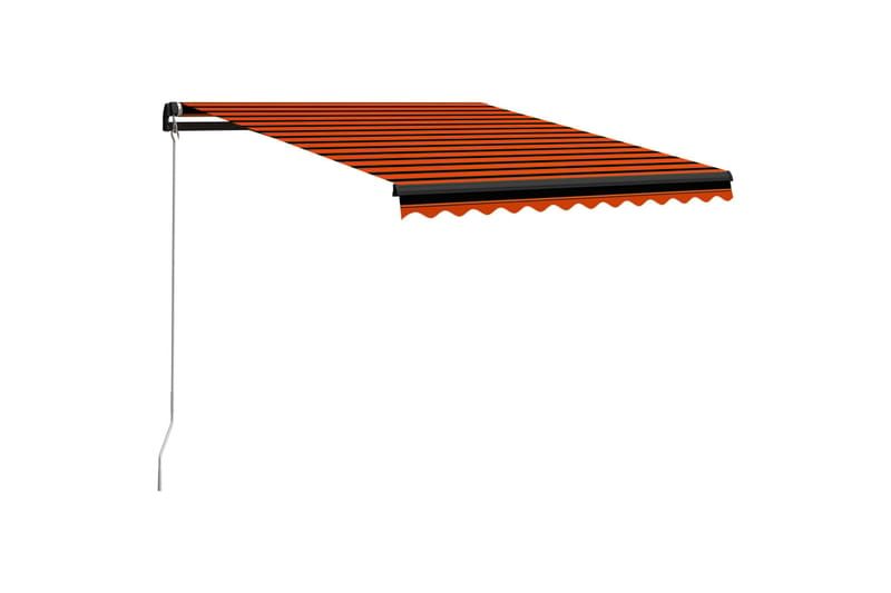 Foldemarkise Manuel Betjening m. Led 300X250cm Orange & Brun - Vinduesmarkise - Markiser - Solbeskyttelse vindue