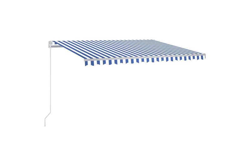 foldemarkise manuel betjening m. LED 400x350 cm blå og hvid - Blå - Havemøbler - Solafskærmning - Markiser - Balkonmarkise