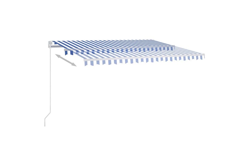 foldemarkise manuel betjening m. LED 400x350 cm blå og hvid - Blå - Havemøbler - Solafskærmning - Markiser - Balkonmarkise