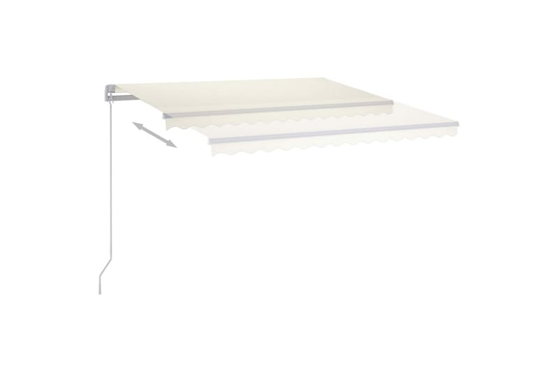 foldemarkise manuel betjening m. LED 400x350 cm cremefarvet - Creme - Balkonmarkise - Markiser - Terrassemarkise