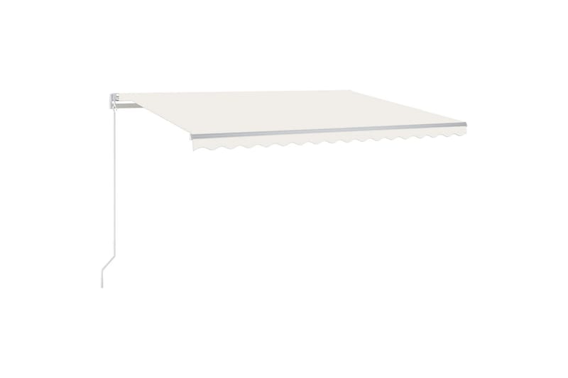 foldemarkise manuel betjening m. LED 400x350 cm cremefarvet - Creme - Balkonmarkise - Markiser - Terrassemarkise