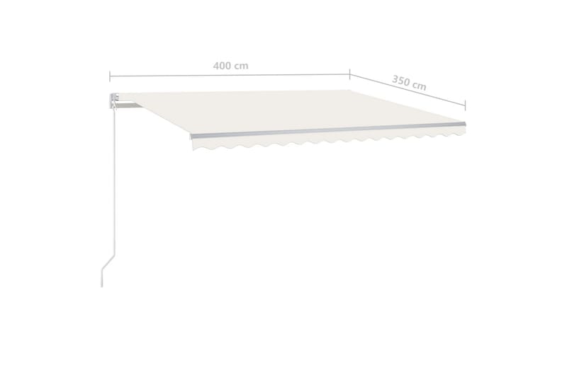 foldemarkise manuel betjening m. LED 400x350 cm cremefarvet - Creme - Havemøbler - Solafskærmning - Markiser - Balkonmarkise