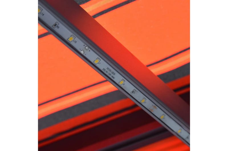 Foldemarkise Manuel Betjening m. Led 450X300cm Orange & Brun - Havemøbler - Solafskærmning - Markiser - Vinduesmarkise