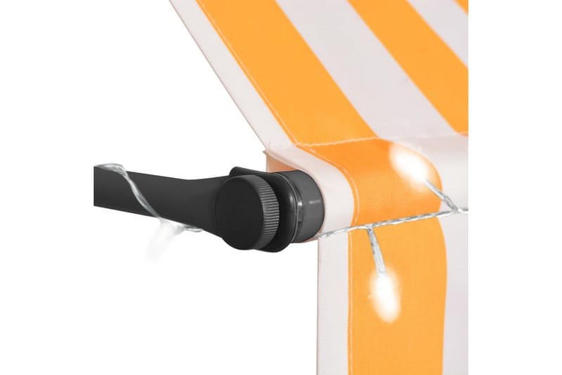 foldemarkise manuel betjening med LED 100 cm hvid og orange - Flerfarvet - Vinduesmarkise - Markiser